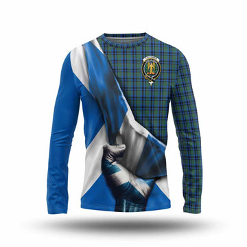 Falconer Tartan Long Sleeve T-Shirt with Family Crest Scotland Patriotic Style Unisex - Tartan Vibes Clothing