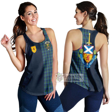 Falconer Tartan Women's Racerback Tanks Alba with Scottish Lion Royal Arm Half Style 4XL - Tartan Vibes Clothing