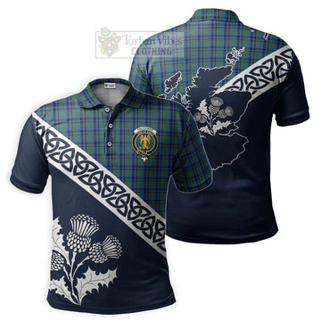 Falconer Tartan Polo Shirt Featuring Thistle and Scotland Map Kid - Tartanvibesclothing Store