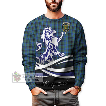 Falconer Tartan Sweatshirt with Alba Gu Brath Regal Lion Emblem Unisex - Tartan Vibes Clothing