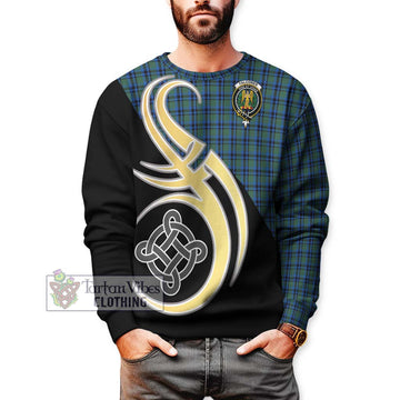 Falconer Tartan Sweatshirt with Family Crest and Celtic Symbol Style Unisex - Tartan Vibes Clothing