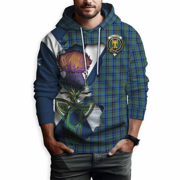 Tartan Vibes Clothing Falconer Tartan Family Crest Hoodie Scottish Thistle Celtic Inspired