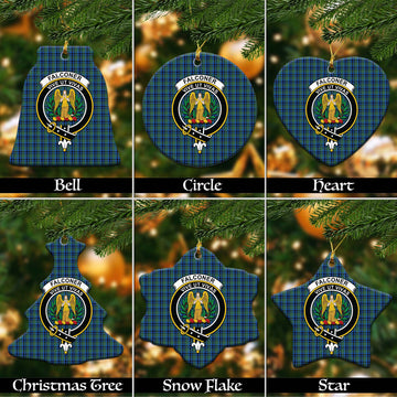 Falconer Tartan Christmas Ceramic Ornaments with Family Crest Ceramic - Tartan Vibes Clothing