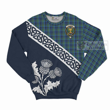 Falconer Tartan Sweatshirt Featuring Thistle and Scotland Map Unisex - Tartan Vibes Clothing