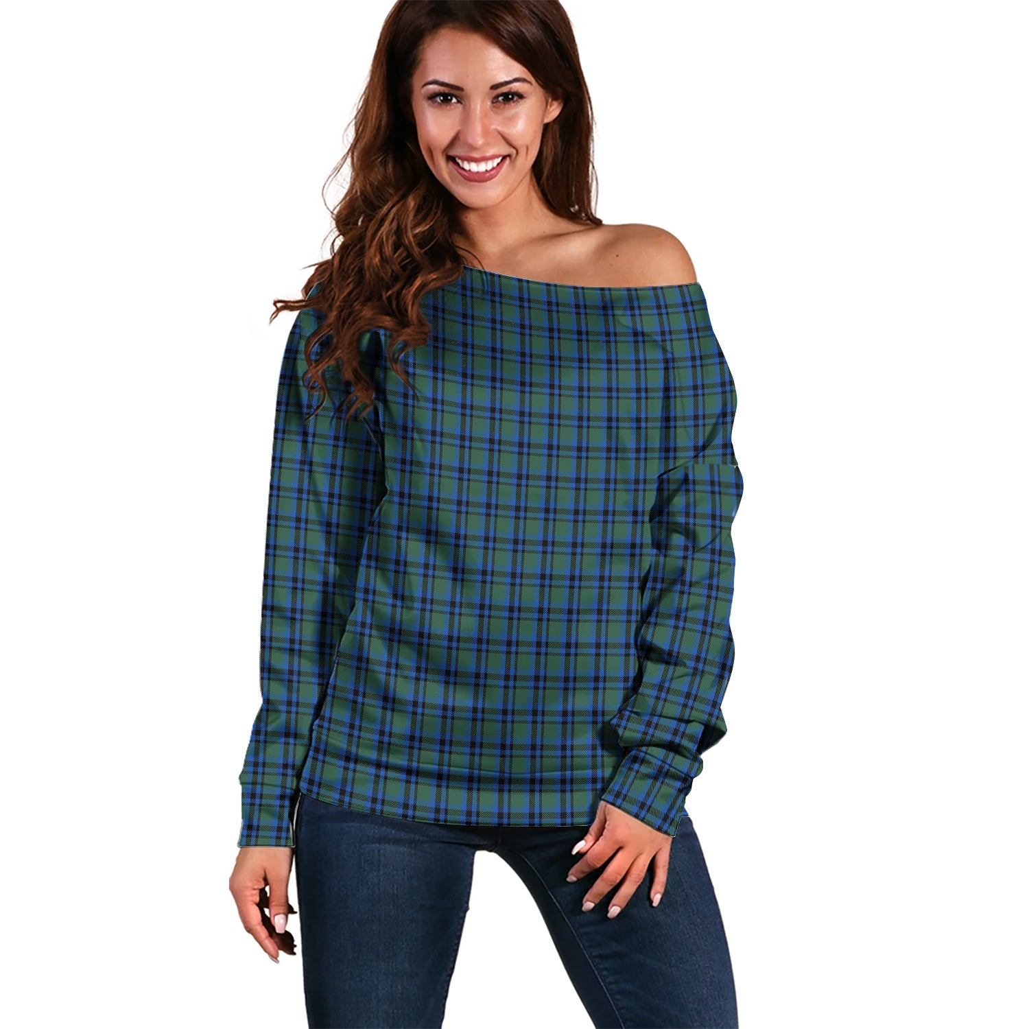 Falconer Tartan Off Shoulder Women Sweater Women - Tartan Vibes Clothing