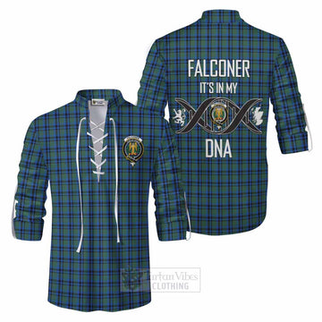 Falconer Tartan Ghillie Kilt Shirt with Family Crest DNA In Me Style Men - Tartan Vibes Clothing