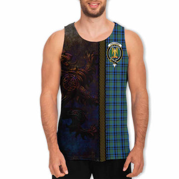 Falconer Tartan Family Crest Men's Tank Top Alba Gu Brath Be Brave Lion Ancient Style Men - Tartan Vibes Clothing