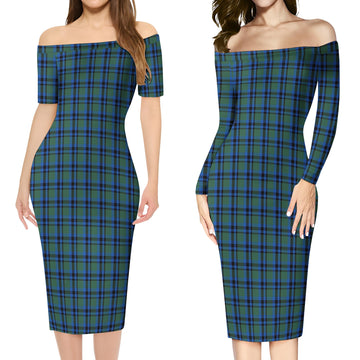 Falconer Tartan Off Shoulder Lady Dress Women's Dress - Tartan Vibes Clothing