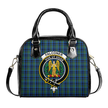 Falconer Tartan Shoulder Handbags with Family Crest