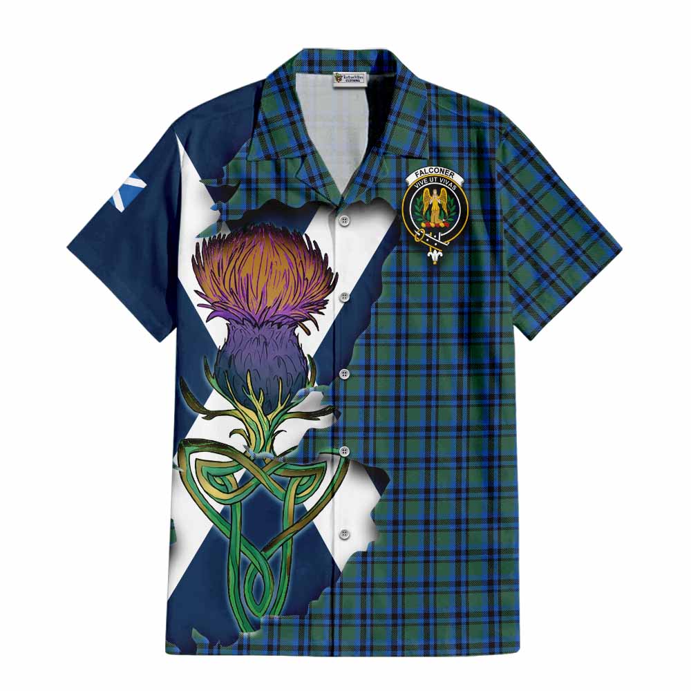 Falconer Tartan Family Crest Hawaiian Shirt Scottish Thistle Celtic Inspired Kid - Tartan Vibes Clothing