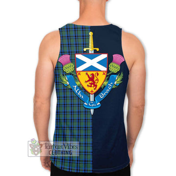 Falconer Tartan Men's Tank Top Alba with Scottish Lion Royal Arm Half Style - Tartan Vibes Clothing