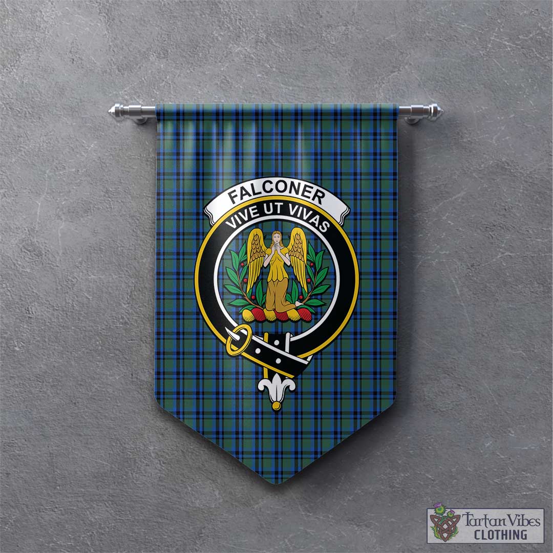 Falconer Tartan Gonfalon, Tartan Banner with Family Crest - Tartan Vibes Clothing