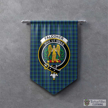 Falconer Tartan Gonfalon, Tartan Banner with Family Crest - Tartan Vibes Clothing