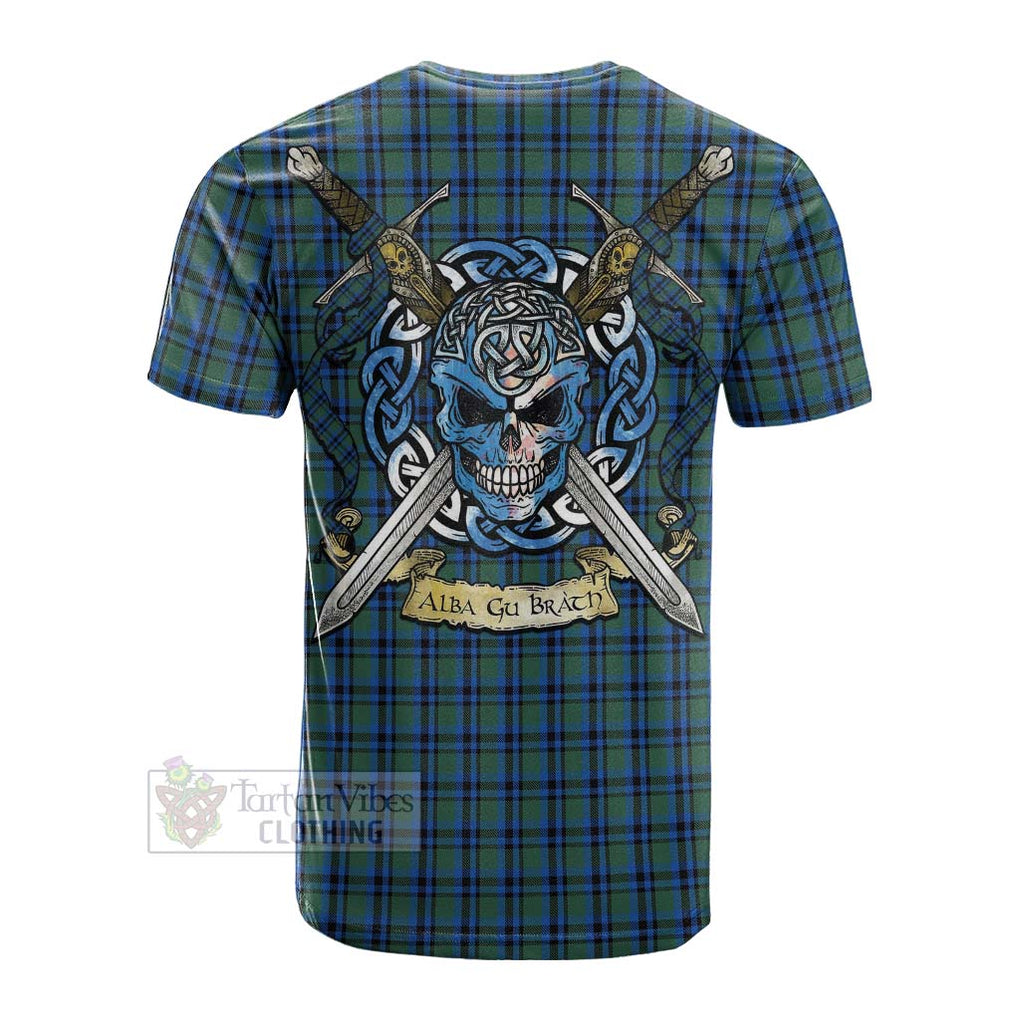 Falconer Tartan Cotton T-shirt with Family Crest Celtic Skull Style Men's Shirt - Tartan Vibes Clothing