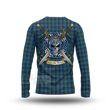 Falconer Tartan Long Sleeve T-Shirt with Family Crest Celtic Skull Style - Tartan Vibes Clothing