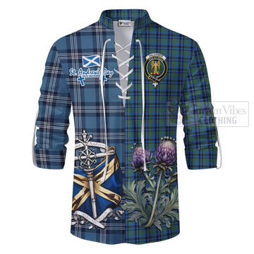 Falconer Tartan Ghillie Kilt Shirt Happy St. Andrew's Day Half Tartan Style - Tartan Vibes Clothing