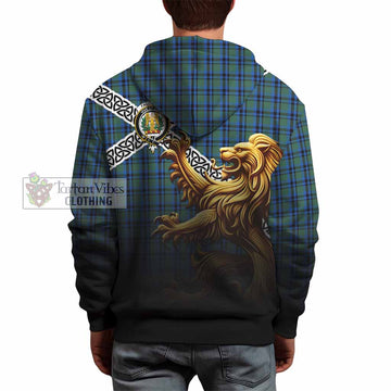 Falconer Crest Tartan Hoodie with Golden Lion Emblem Celtic Style - Tartan Vibes Clothing
