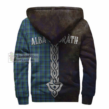 Falconer Tartan Family Crest Sherpa Hoodie Alba Gu Brath Be Brave Lion Ancient Style - Tartan Vibes Clothing