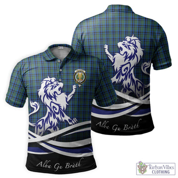 Falconer Tartan Polo Shirt with Alba Gu Brath Regal Lion Emblem - Tartan Vibes Clothing