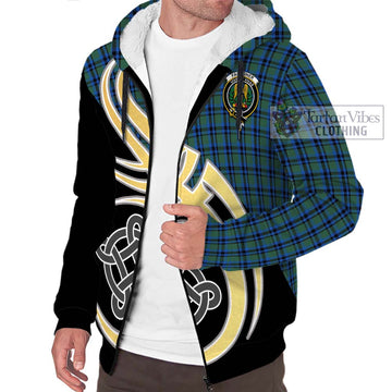 Falconer Tartan Sherpa Hoodie with Family Crest and Celtic Symbol Style - Tartan Vibes Clothing