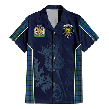 Falconer Tartan Hawaiian Shirt with Family Crest and Scottish Thistle Vibes Sport Style - Tartan Vibes Clothing