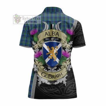 Falconer Tartan Family Crest Women's Polo Shirt Lion Rampant Royal Thistle Shield Celtic Inspired - Tartan Vibes Clothing