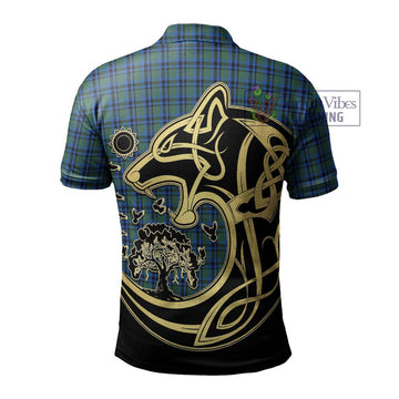 Falconer Tartan Polo Shirt with Family Crest Celtic Wolf Style - Tartan Vibes Clothing
