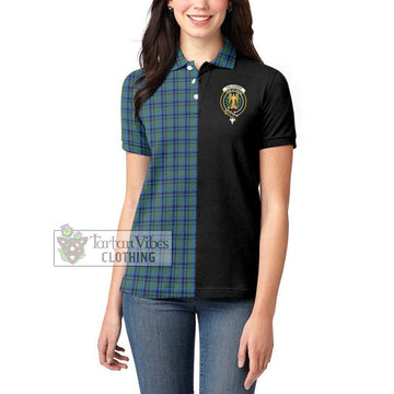 Falconer Tartan Women's Polo Shirt with Family Crest and Half Of Me Style - Tartan Vibes Clothing