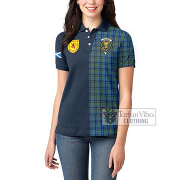 Falconer Tartan Women's Polo Shirt Alba with Scottish Lion Royal Arm Half Style - Tartan Vibes Clothing