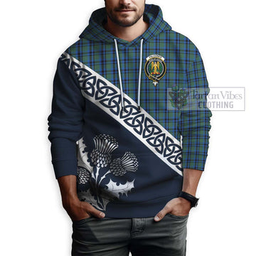 Falconer Tartan Hoodie Featuring Thistle and Scotland Map - Tartan Vibes Clothing