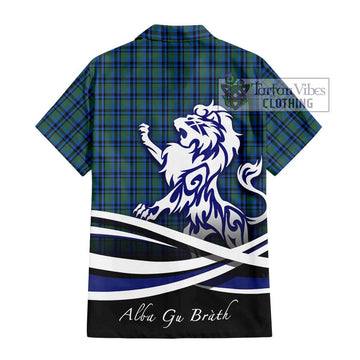 Falconer Tartan Hawaiian Shirt with Alba Gu Brath Regal Lion Emblem - Tartan Vibes Clothing