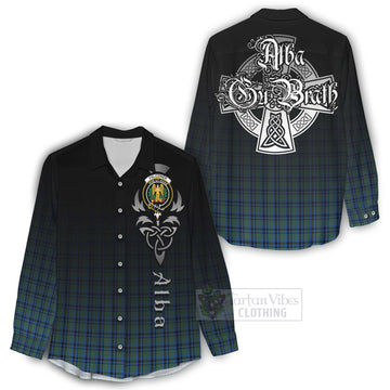 Falconer Tartan Women's Casual Shirt Featuring Alba Gu Brath Family Crest Celtic Inspired - Tartan Vibes Clothing