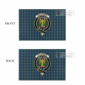 Tartan Vibes Clothing Falconer Tartan House Flag with Family Crest