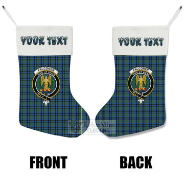 Falconer Tartan Family Crest Christmas Stocking with Personalized Text - Tartan Vibes Clothing