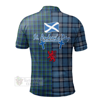 Falconer Tartan Polo Shirt Happy St. Andrew's Day Half Tartan Style - Tartan Vibes Clothing