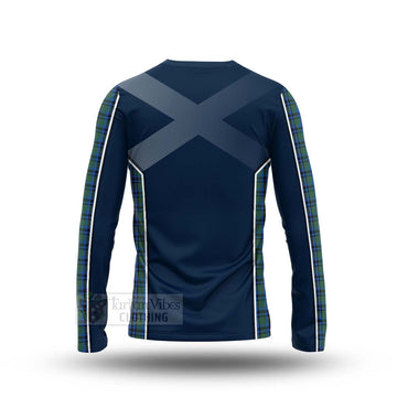 Tartan Vibes Clothing Falconer Tartan Long Sleeve T-Shirt with Family Crest and Scottish Thistle Vibes Sport Style