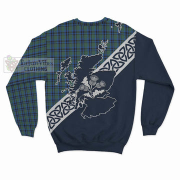 Falconer Tartan Sweatshirt Featuring Thistle and Scotland Map - Tartan Vibes Clothing