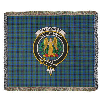 Falconer Tartan Woven Blanket with Family Crest