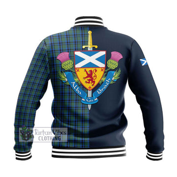 Falconer Tartan Baseball Jacket Alba with Scottish Lion Royal Arm Half Style - Tartan Vibes Clothing