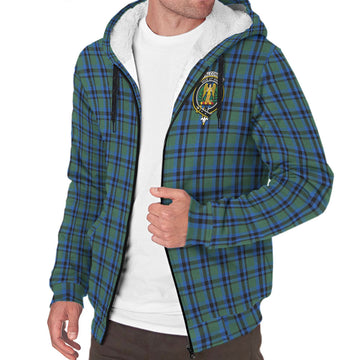 Falconer Tartan Sherpa Hoodie with Family Crest