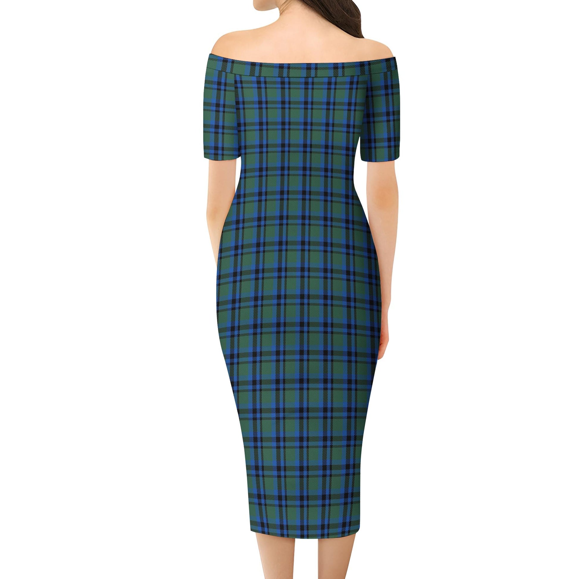 Falconer Tartan Off Shoulder Lady Dress - Tartan Vibes Clothing