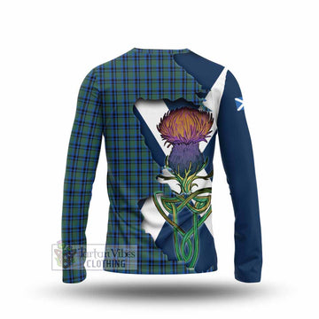 Tartan Vibes Clothing Falconer Tartan Family Crest Long Sleeve T-Shirt Scottish Thistle Celtic Inspired