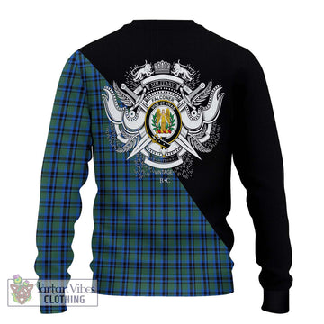 Falconer Tartan Ugly Sweater with Family Crest and Military Logo Style - Tartan Vibes Clothing