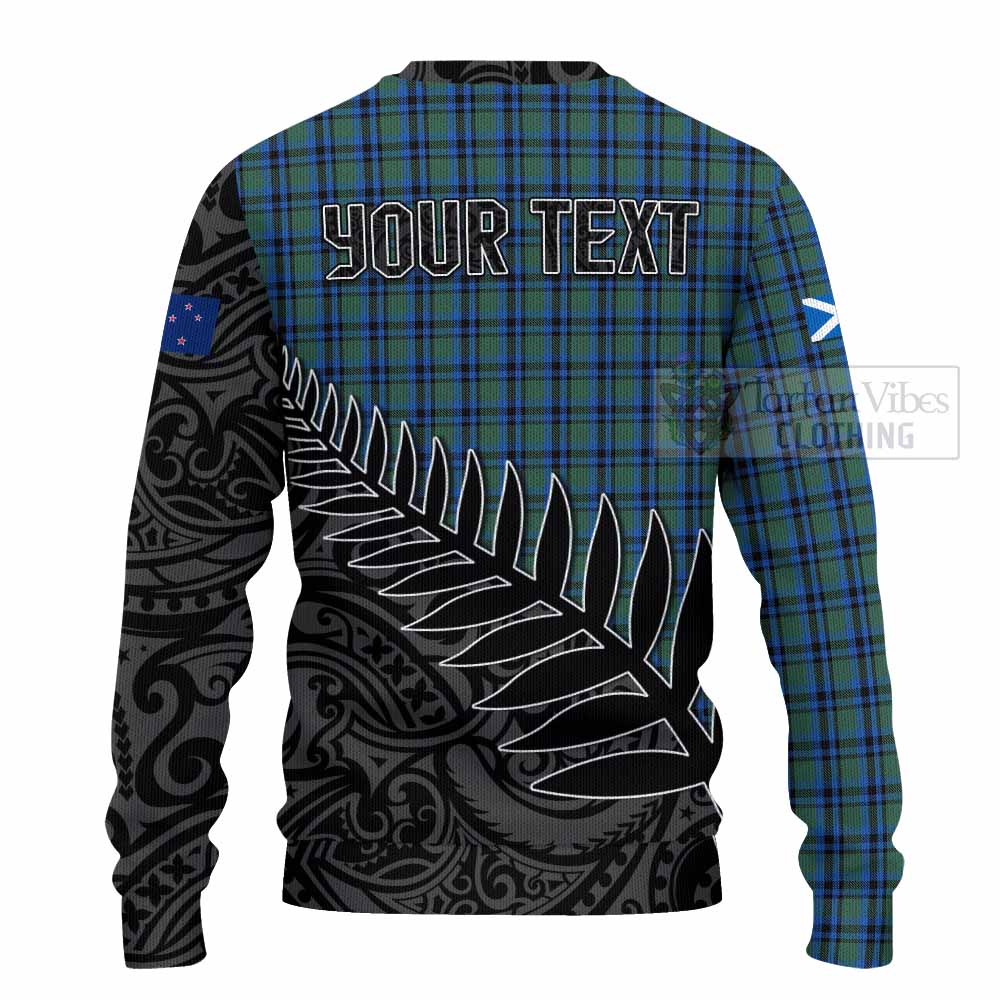 Falconer Crest Tartan Knitted Sweater with New Zealand Silver Fern Half Style - Tartan Vibes Clothing