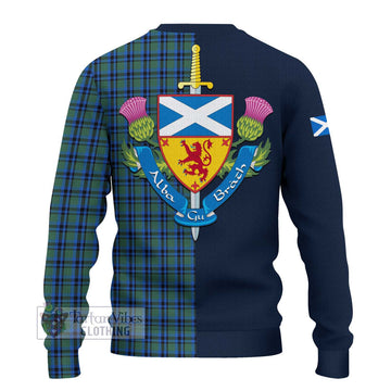 Falconer Tartan Ugly Sweater Alba with Scottish Lion Royal Arm Half Style - Tartan Vibes Clothing