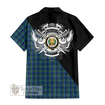 Falconer Tartan Hawaiian Shirt with Family Crest and Military Logo Style - Tartan Vibes Clothing