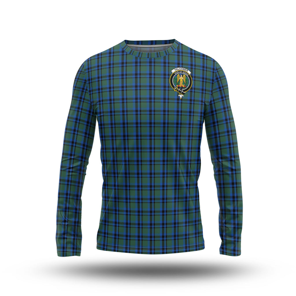 Falconer Tartan Long Sleeve T-Shirt with Family Crest - Tartan Vibes Clothing