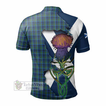 Tartan Vibes Clothing Falconer Tartan Family Crest Polo Shirt Scottish Thistle Celtic Inspired