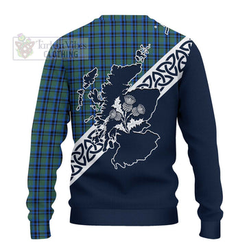 Falconer Tartan Ugly Sweater Featuring Thistle and Scotland Map - Tartan Vibes Clothing