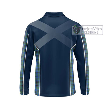 Falconer Tartan Long Sleeve Polo Shirt with Family Crest and Lion Rampant Vibes Sport Style - Tartan Vibes Clothing